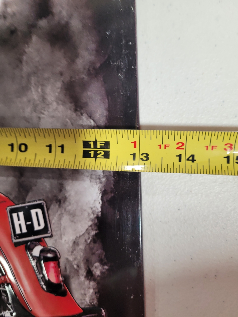 Harley-Davidson Red and Black Pinup Firefighter Motorcycle Sign - Picture 2 of 4